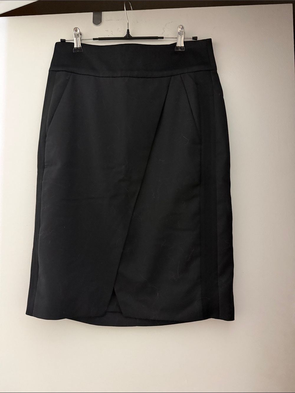 J. Crew Black Wrap-Front Pencil Skirt